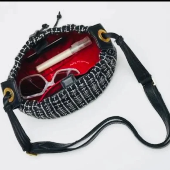 HAMMITT Cooper Small Midnight Trellis/Brushed Gold Crossbody Shoulder Bag - Picture 3 of 11